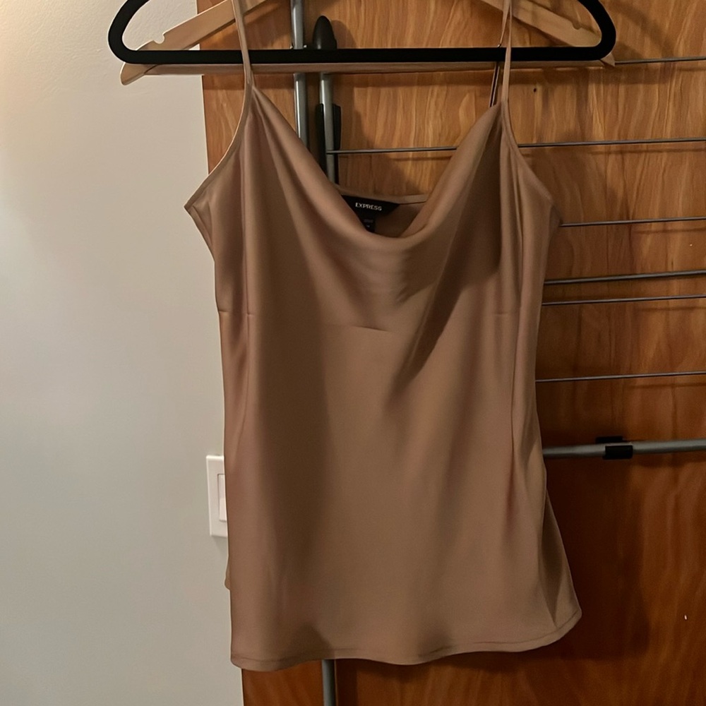 Express satin cowl neck cami